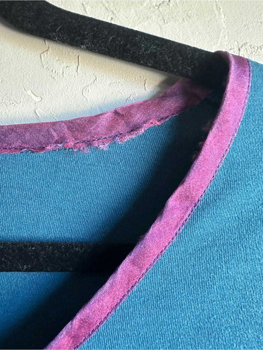 Teal Purple Fairy Grunge Boho Layered Bell Ruffle Sleeve Top Whimsigoth Sz L - Picture 5 of 12